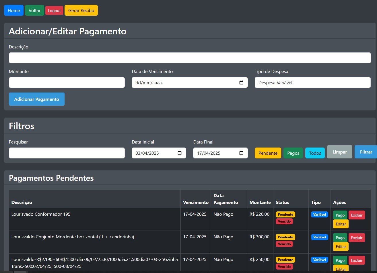 Sistema de Pagamentos